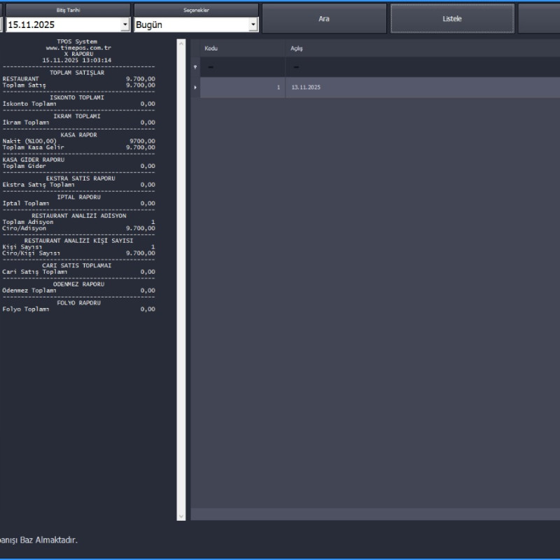 Timeout Restoran Otomasyonu